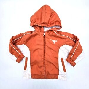 Vintage Y2K Genuine Stuff Texas Longhorns  Hooded Windbreaker Jacket Kids 3T